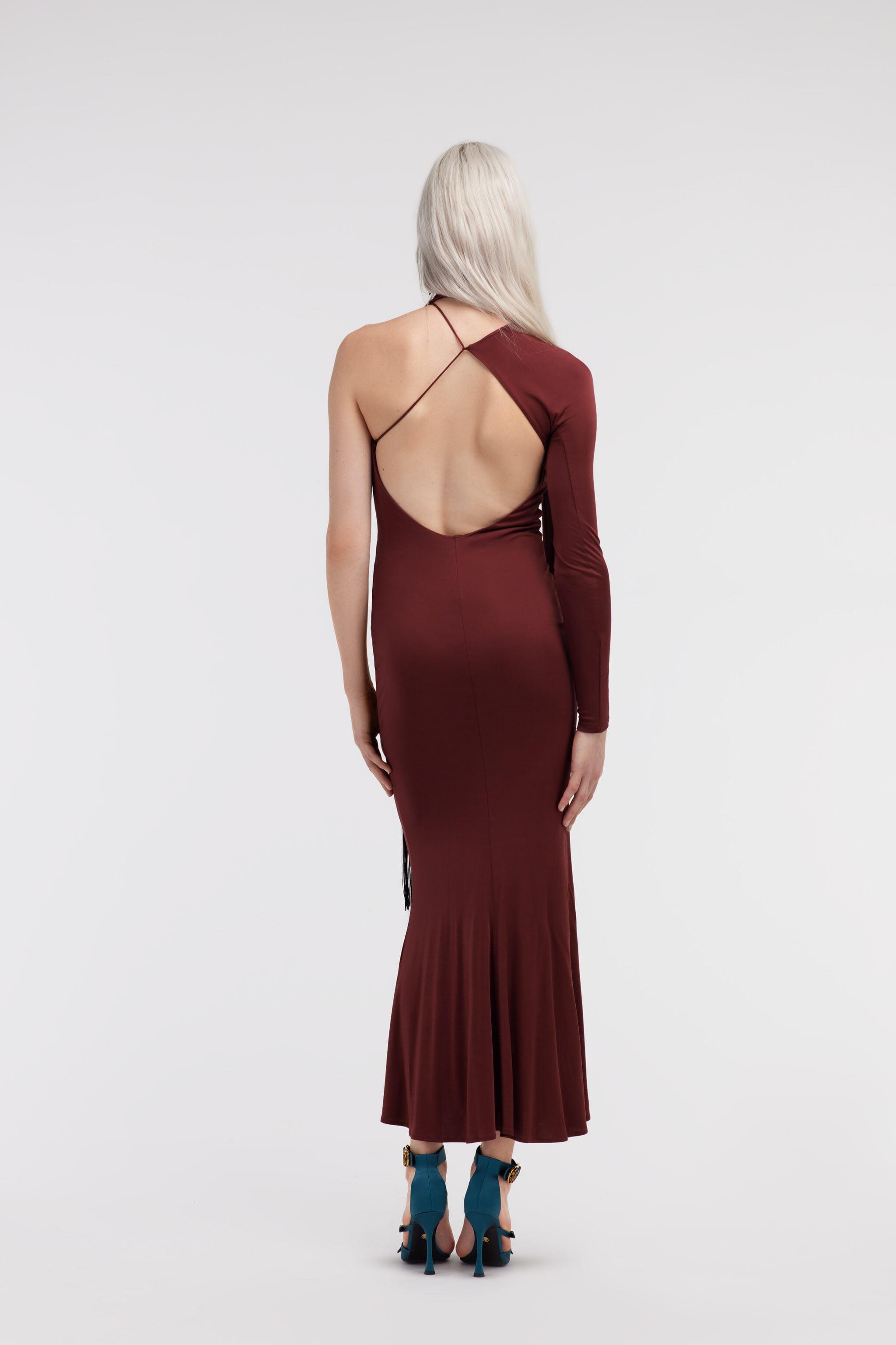RC One-shoulder long dress RC One-shoulder long dress Dark brown SKT124-JJ036