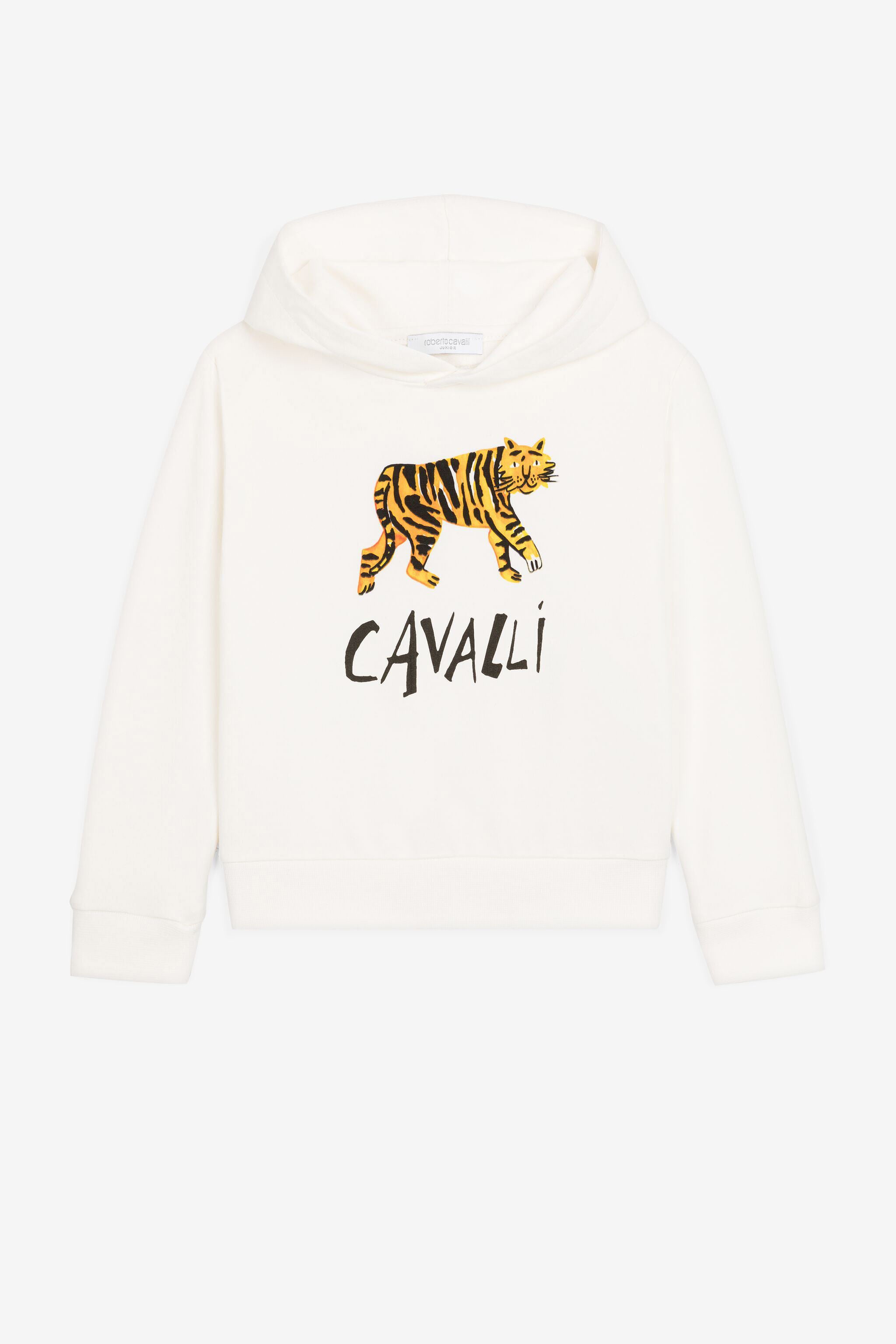 JU Tiger and Logo-Print Hoodie JU Tiger and Logo-Print Hoodie White PJT962-CF050