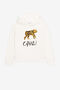 JU Sudadera con capucha, estampado Tiger y logotipo JU Sudadera con capucha, estampado Tiger y logotipo Blanco PJT962-CF050