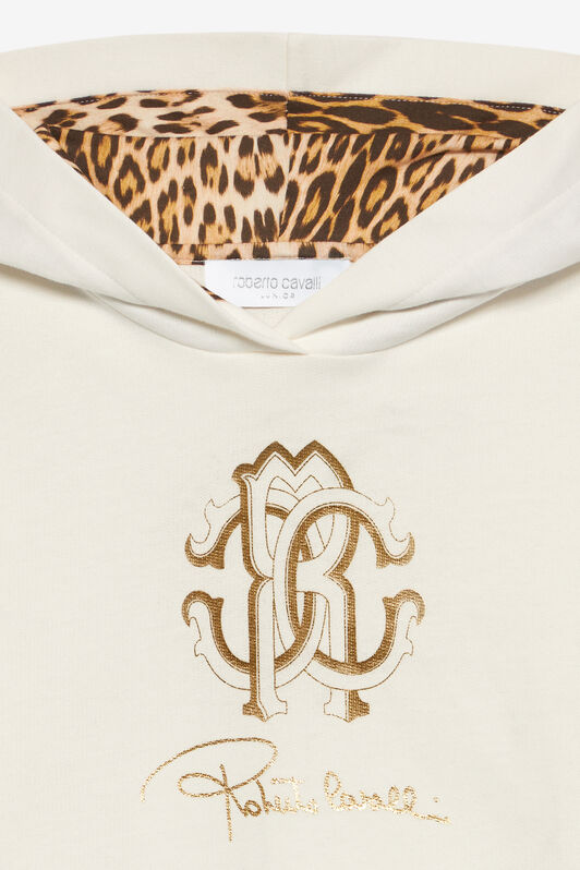 JU Jaguar Skin Hooded Sweatshirt JU Jaguar Skin Hooded Sweatshirt White UJT69D-CF050