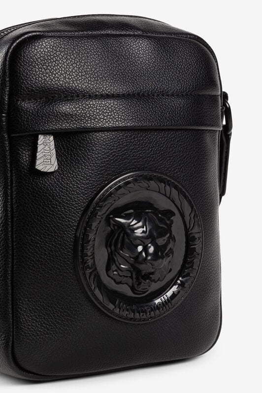 JC Sacoche à bandoulière à logo Just Cavalli et tête de tigre JC Sacoche à bandoulière à logo Just Cavalli et tête de tigre NOIR Q62351-Q1254