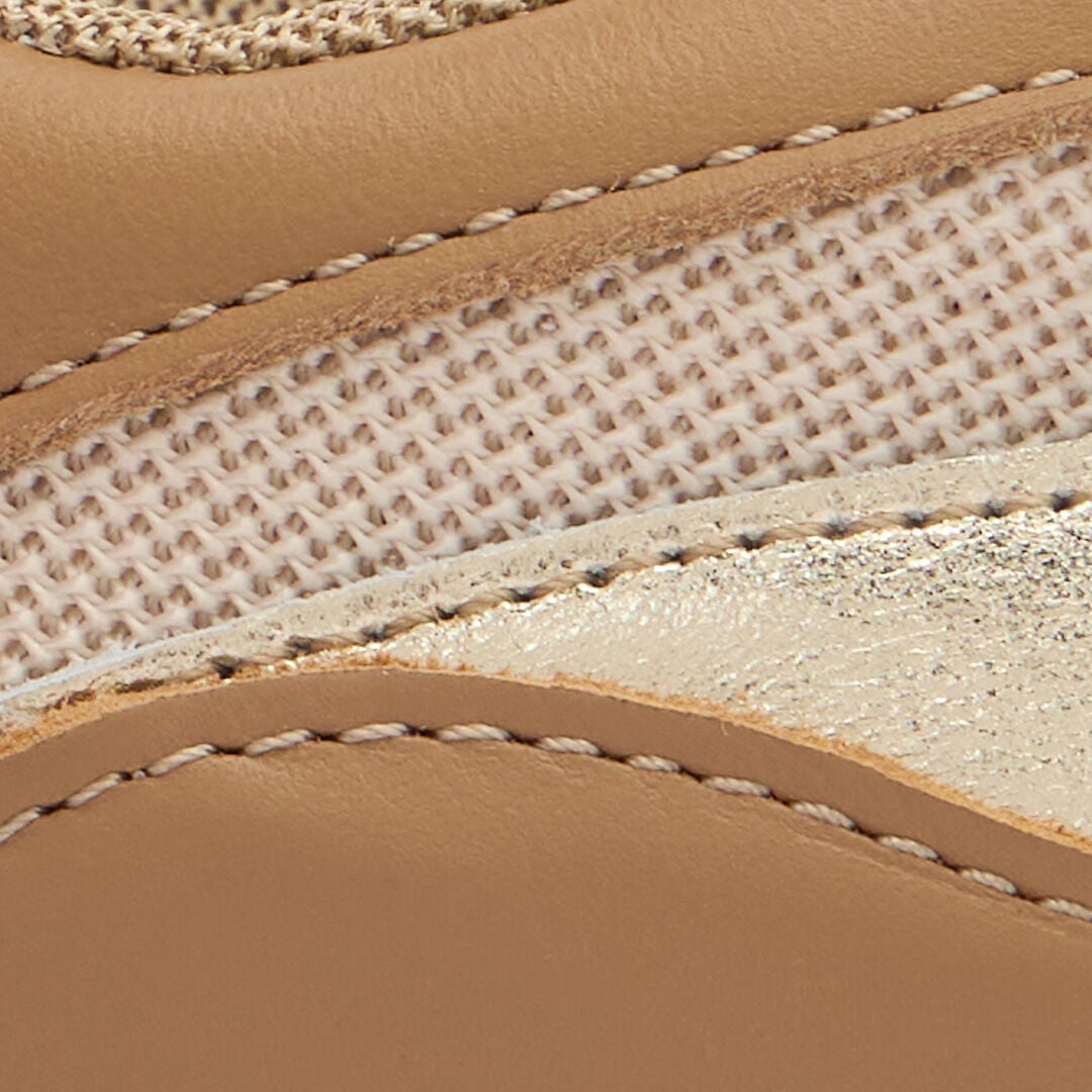 RC Laced sneakers with mixed inserts Light Brown POS01A-PZO02