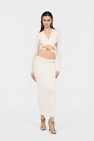 RC Serpentine Print Skirt BIANCO 110602 XQT304-NLS36