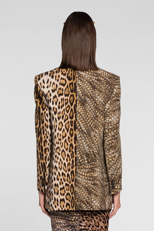RC Animal print single-breasted blazer RC Animal print single-breasted blazer MACULA NATURALE QKT400-7OF52