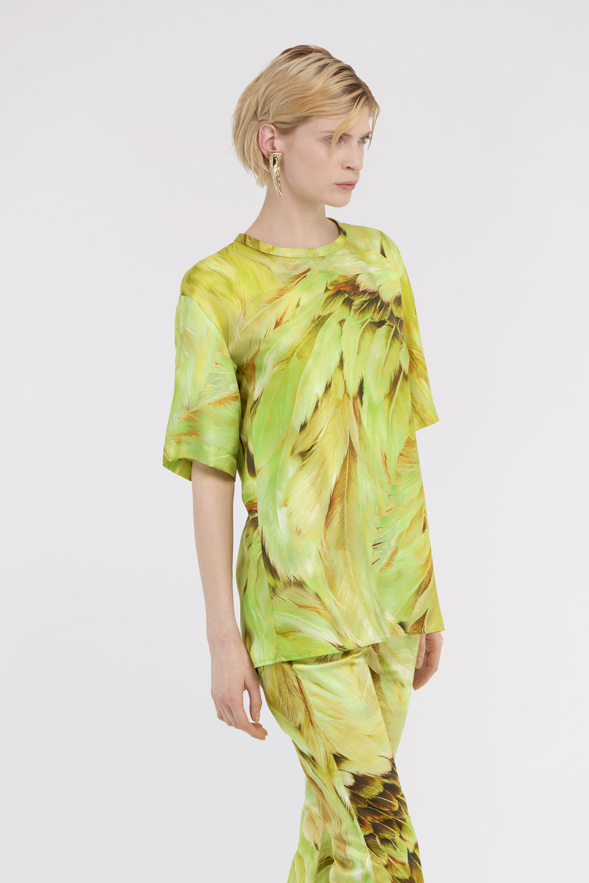 RC Plumage print t-shirt Light green SWT644-4QL71