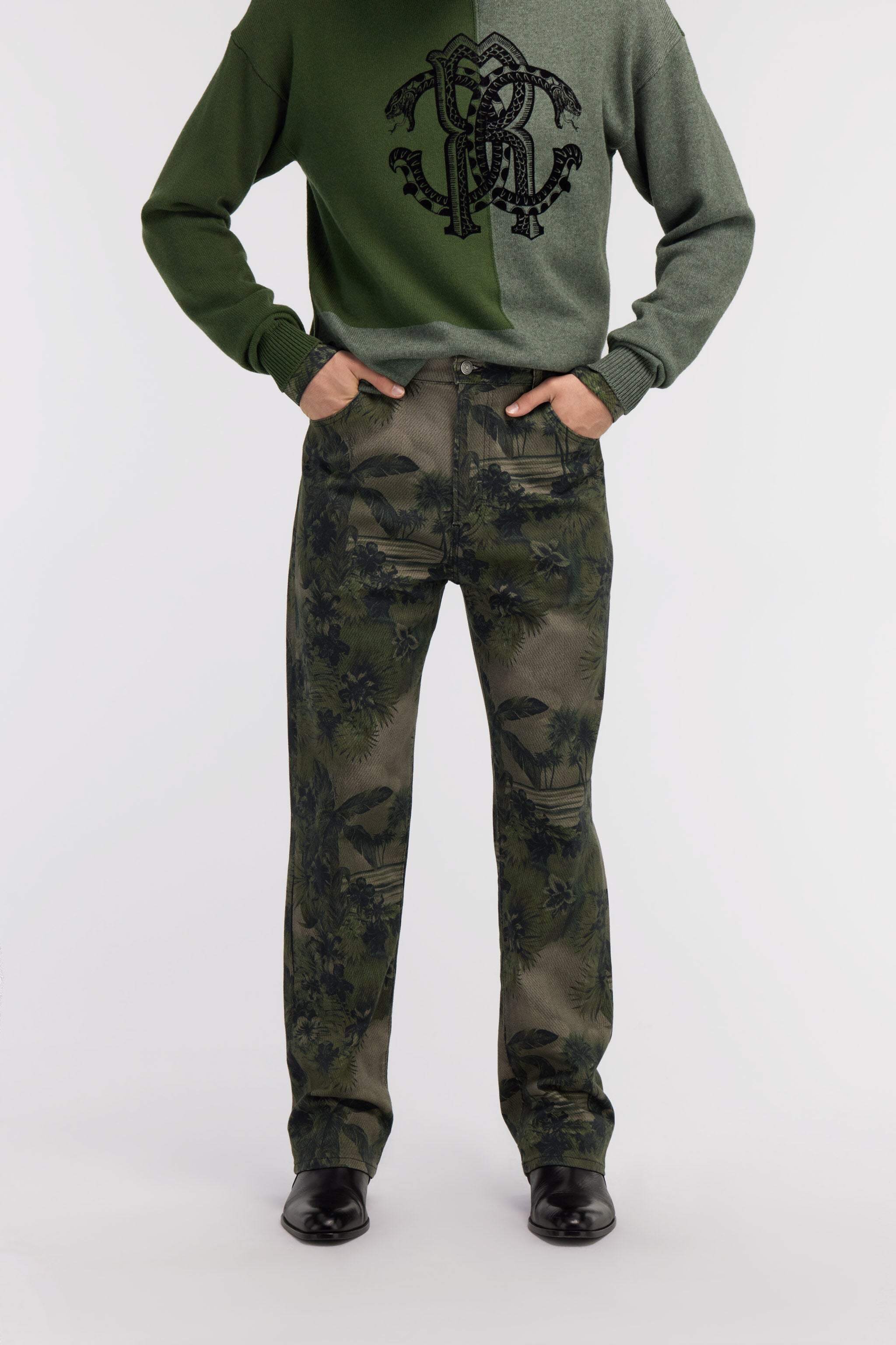 RC Pants with Hawaii Green print RC Pants with Hawaii Green print Dark green SRJ210-4NI84