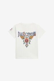 JC T-Shirt Bianca con Grafica Persian Tarot IVORY PRISTINE WFT60N-JF005
