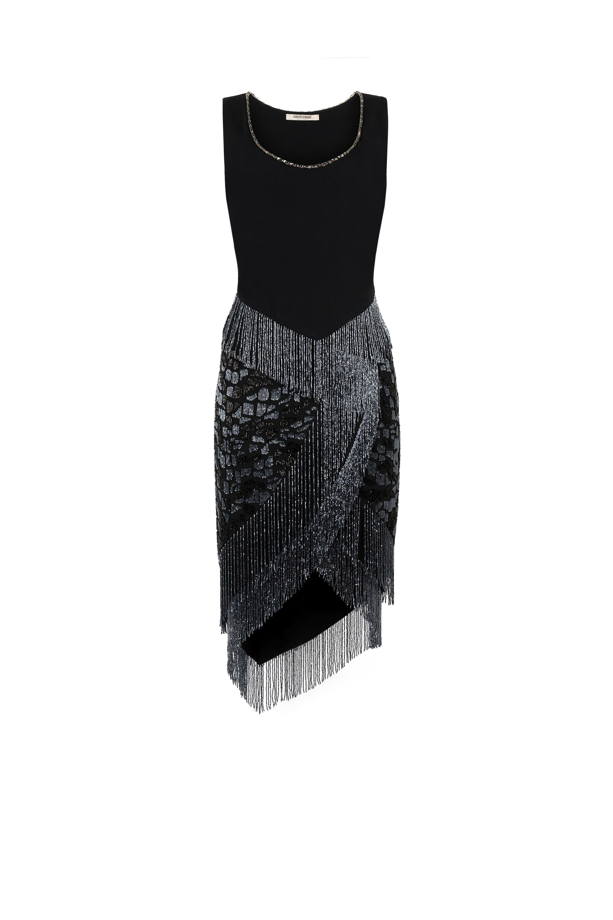 RC Fringed Bead-Embellished Dress RC Fringed Bead-Embellished Dress Black JQR156-HR005