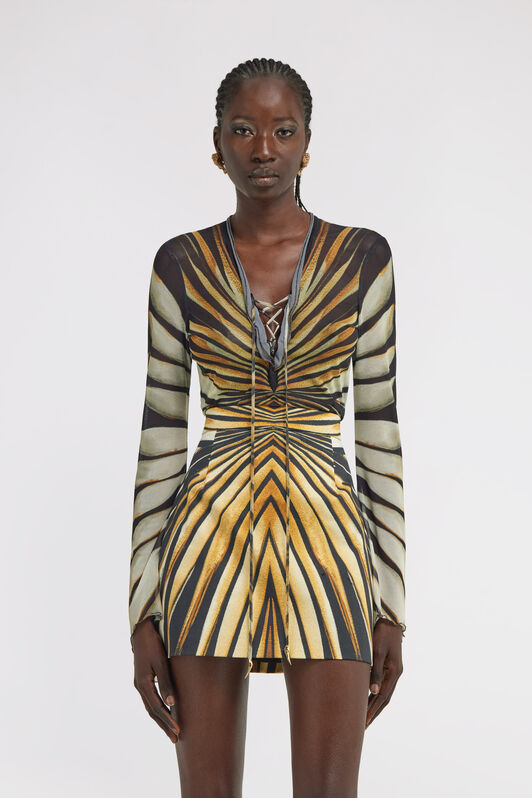 RC Ray of Gold Print Top Gold TKT612-6HM33