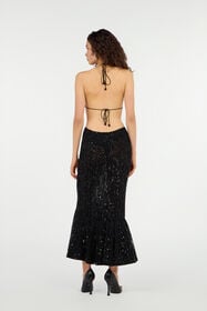 RC Long fitted dress with sequins and cut-out NERO VWR148-RP001