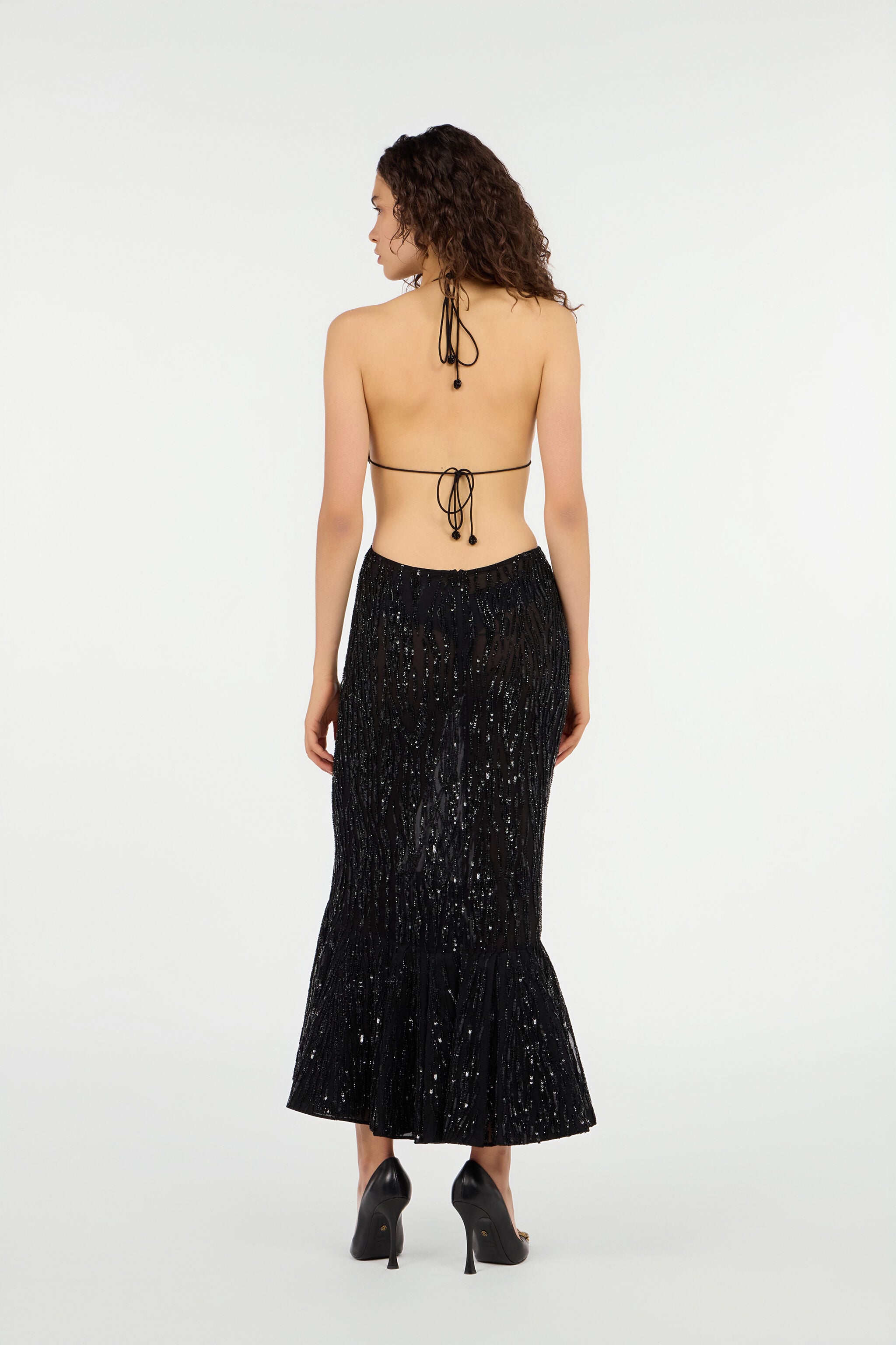 RC Long fitted dress with sequins and cut-out RC Long fitted dress with sequins and cut-out NERO VWR148-RP001