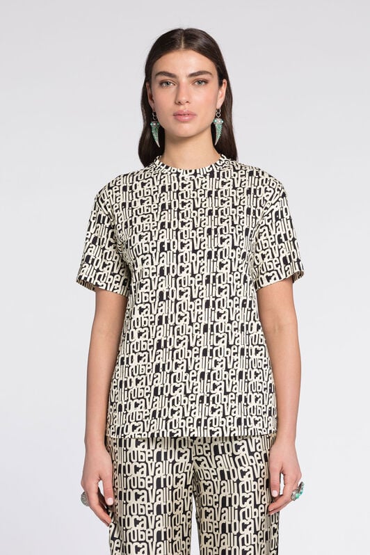 RC Crystal-Embellished Logo-Print T-Shirt RC Crystal-Embellished Logo-Print T-Shirt Black/White RKT61A-3PH82