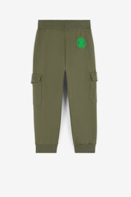 JU Logo-print cotton trousers Dark green RJT233-CF050