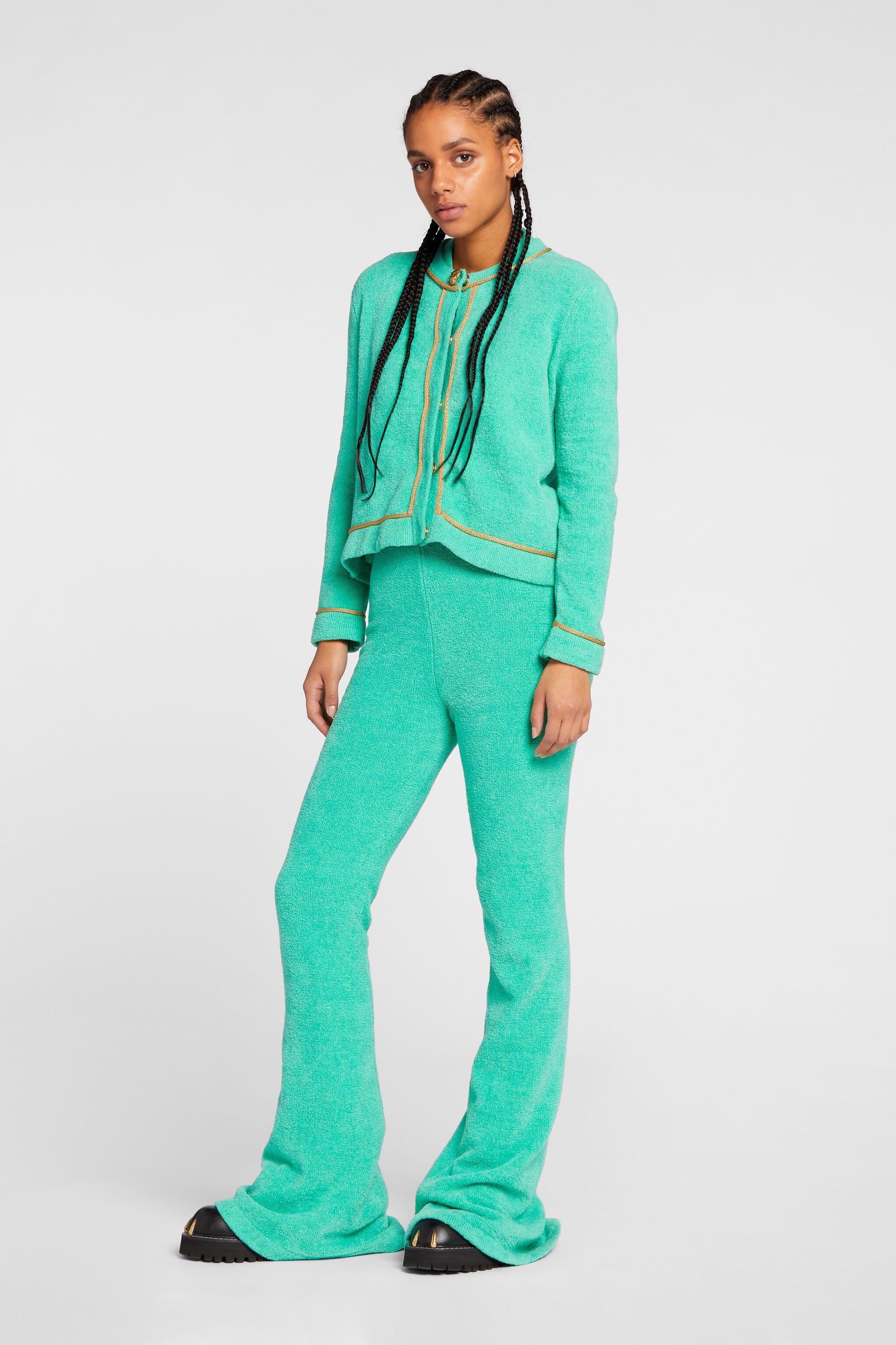 RC Logo-Embroidered Cardigan Light blue OKM612-MR001