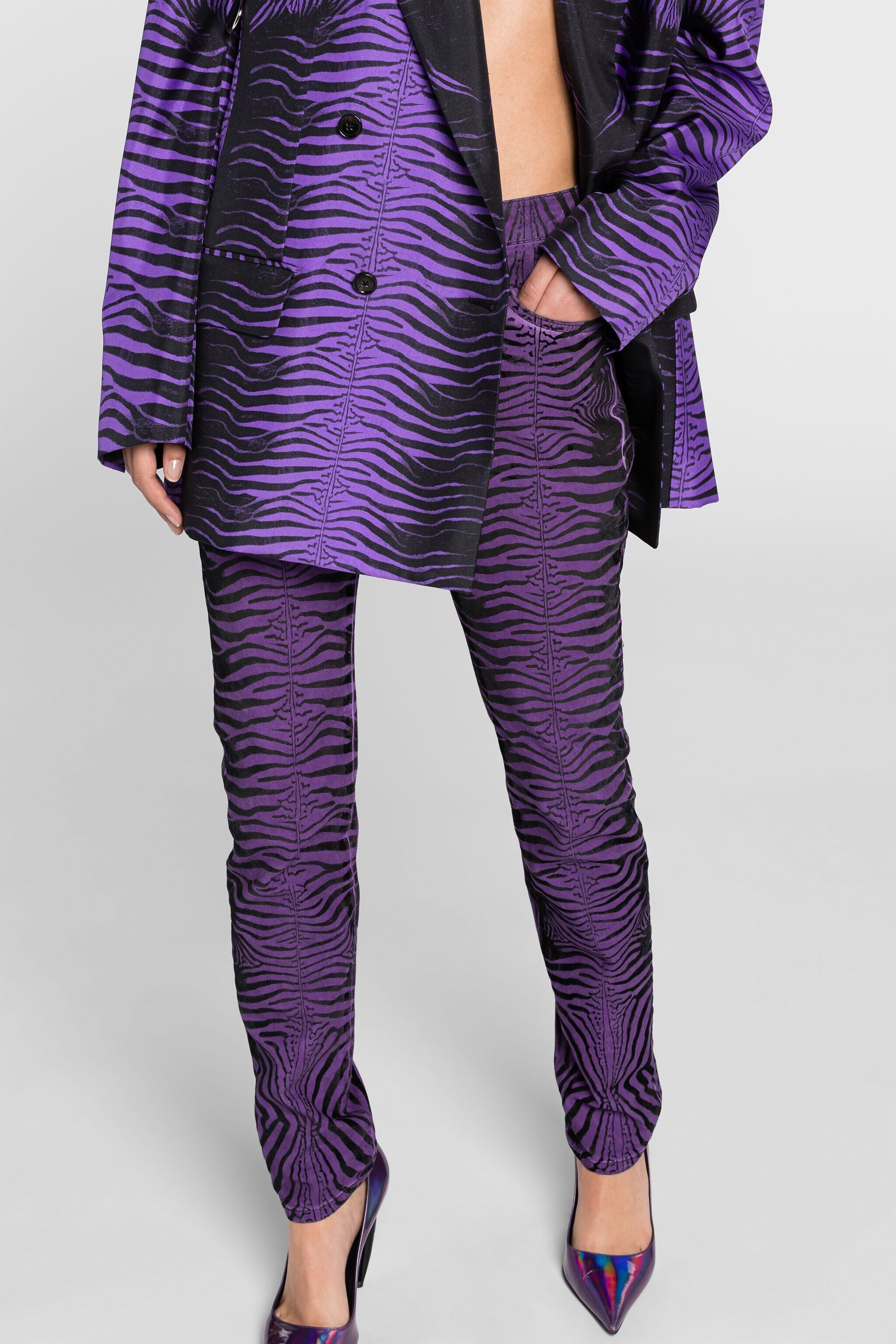 RC Zebra-Print Slim-Fit Jeans RC Zebra-Print Slim-Fit Jeans Purple PQJ232-DE004