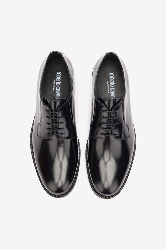RC Laced Loafers with Glossy Finish Black POS00H-PZ243