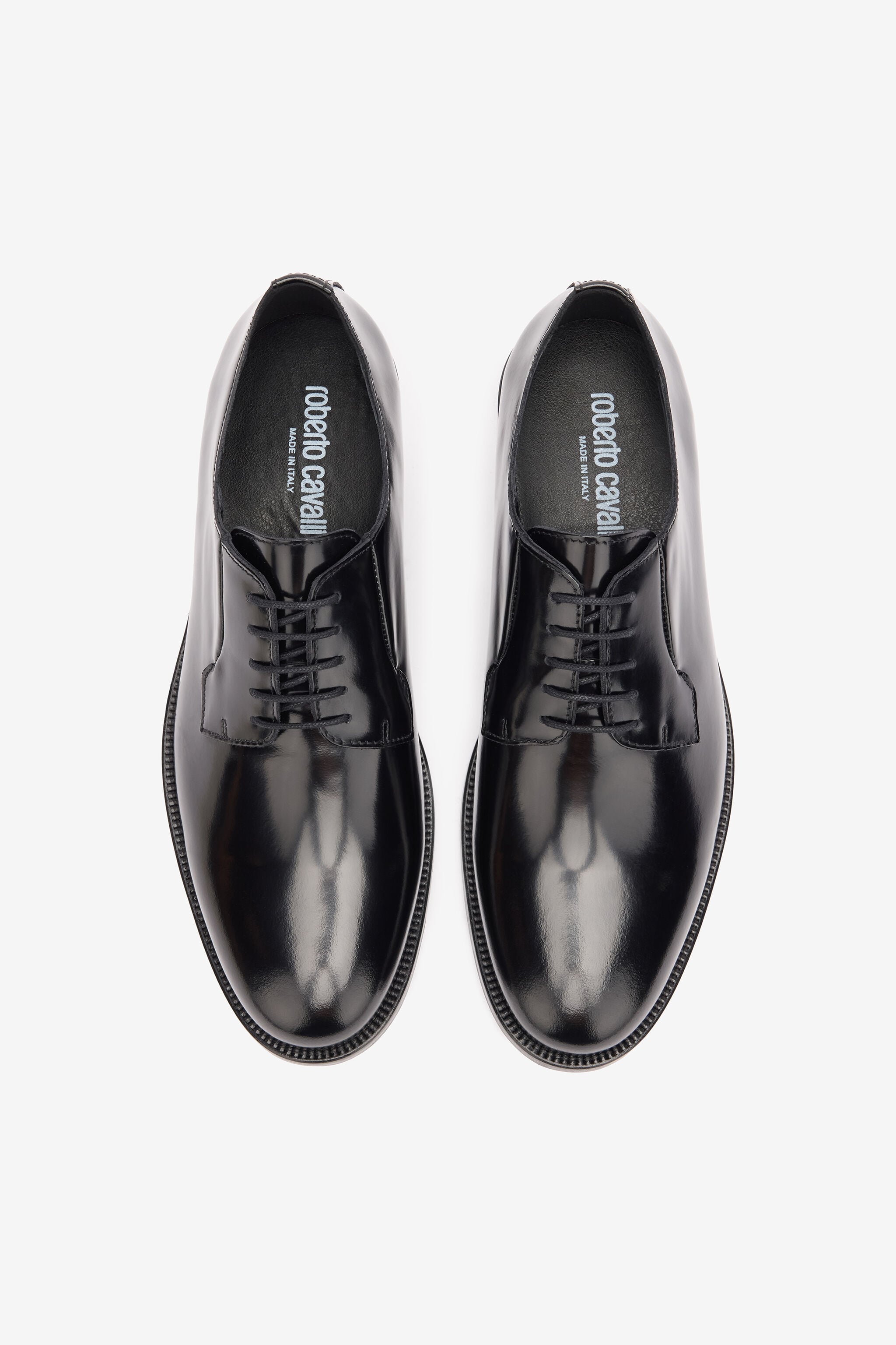 RC Laced Loafers with Glossy Finish Black POS00H-PZ243