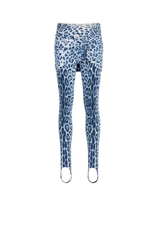 RC Heritage Jaguar print gathered leggings CERULEAN/BLACK JQT205-8FS06