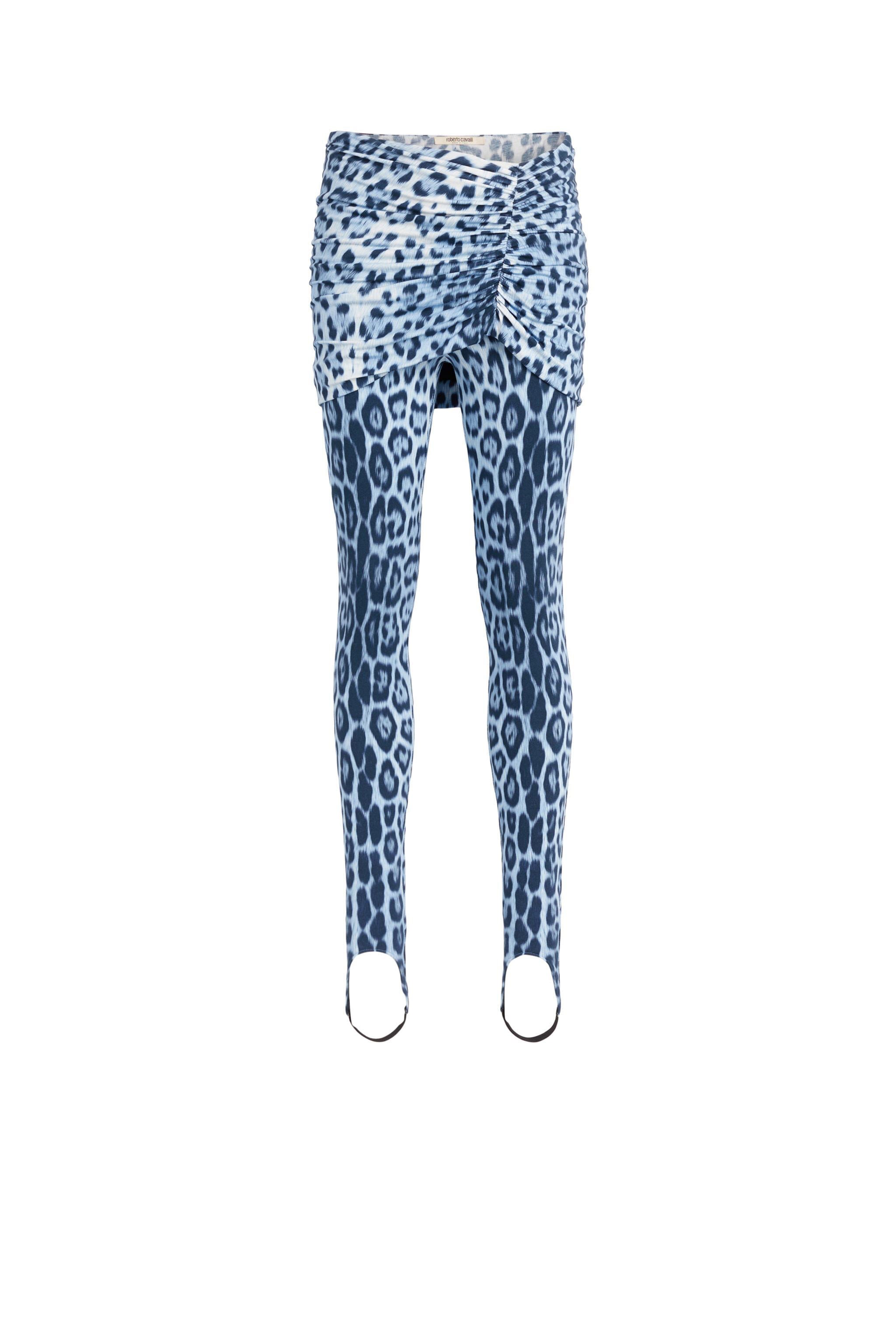 RC Heritage Jaguar print gathered leggings CERULEAN/BLACK JQT205-8FS06