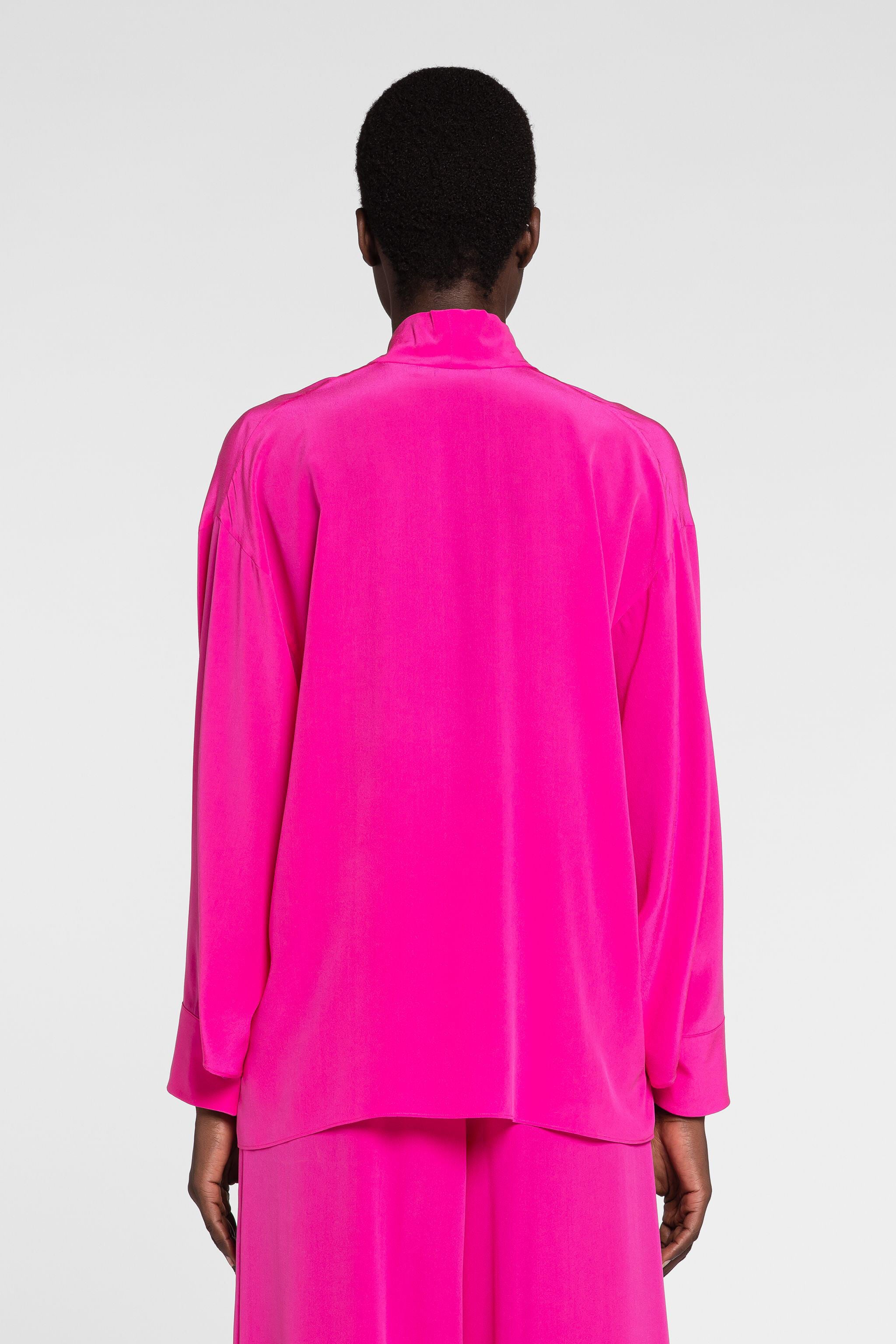 RC Tie-Neck Silk Top RC Tie-Neck Silk Top FUCHSIA OQT706-SY001