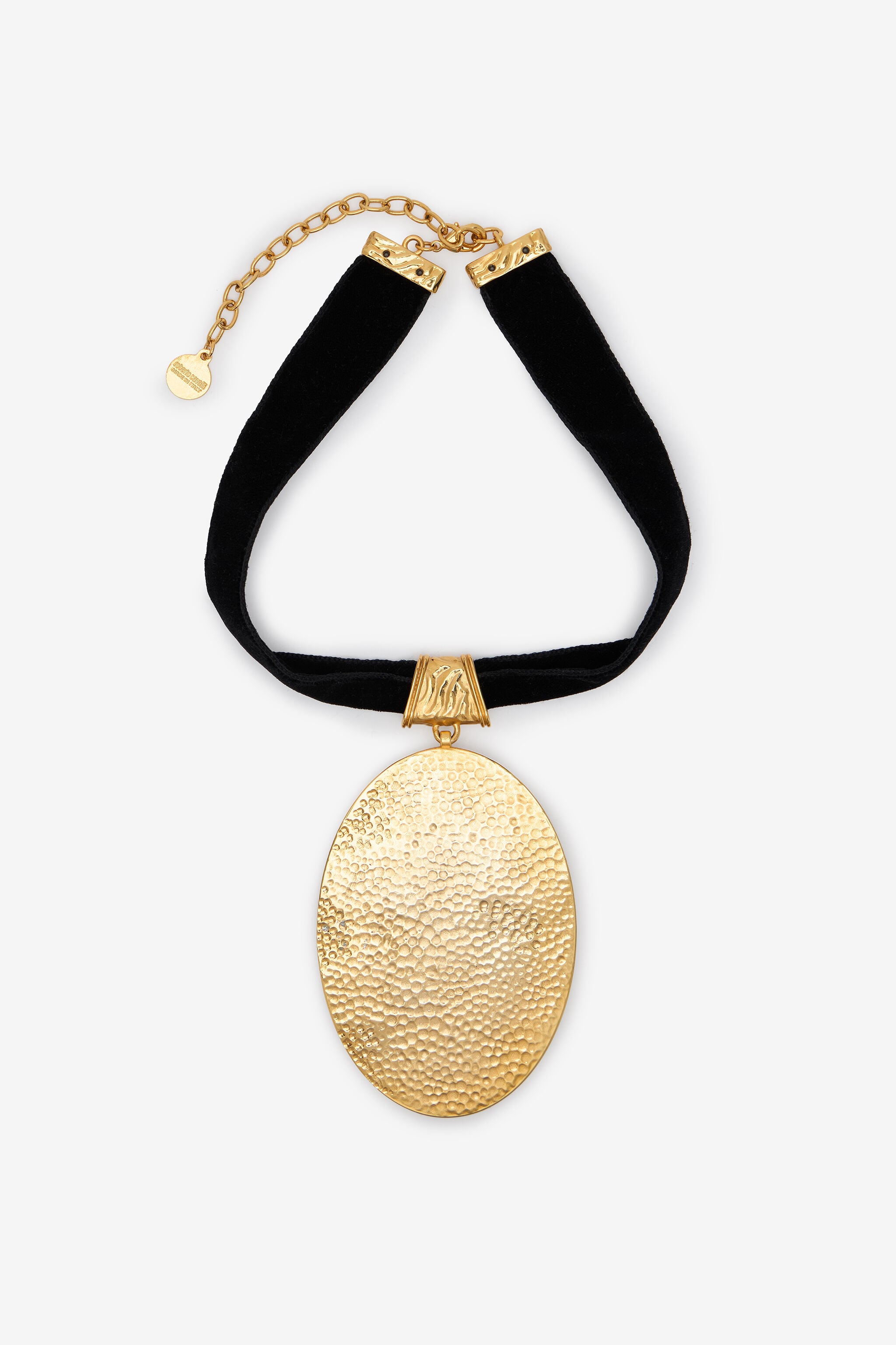 RC Black Choker With Ruby Cameo Pendant ORO/NERO/RUBINO/BIAN VWG007-AM131