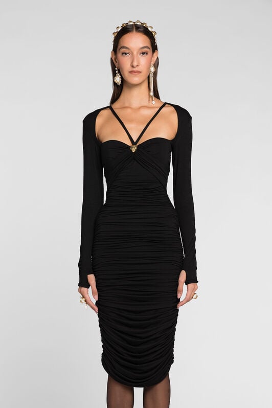 RC Panther-plaque midi dress RC Panther-plaque midi dress Black QKT171-JE019