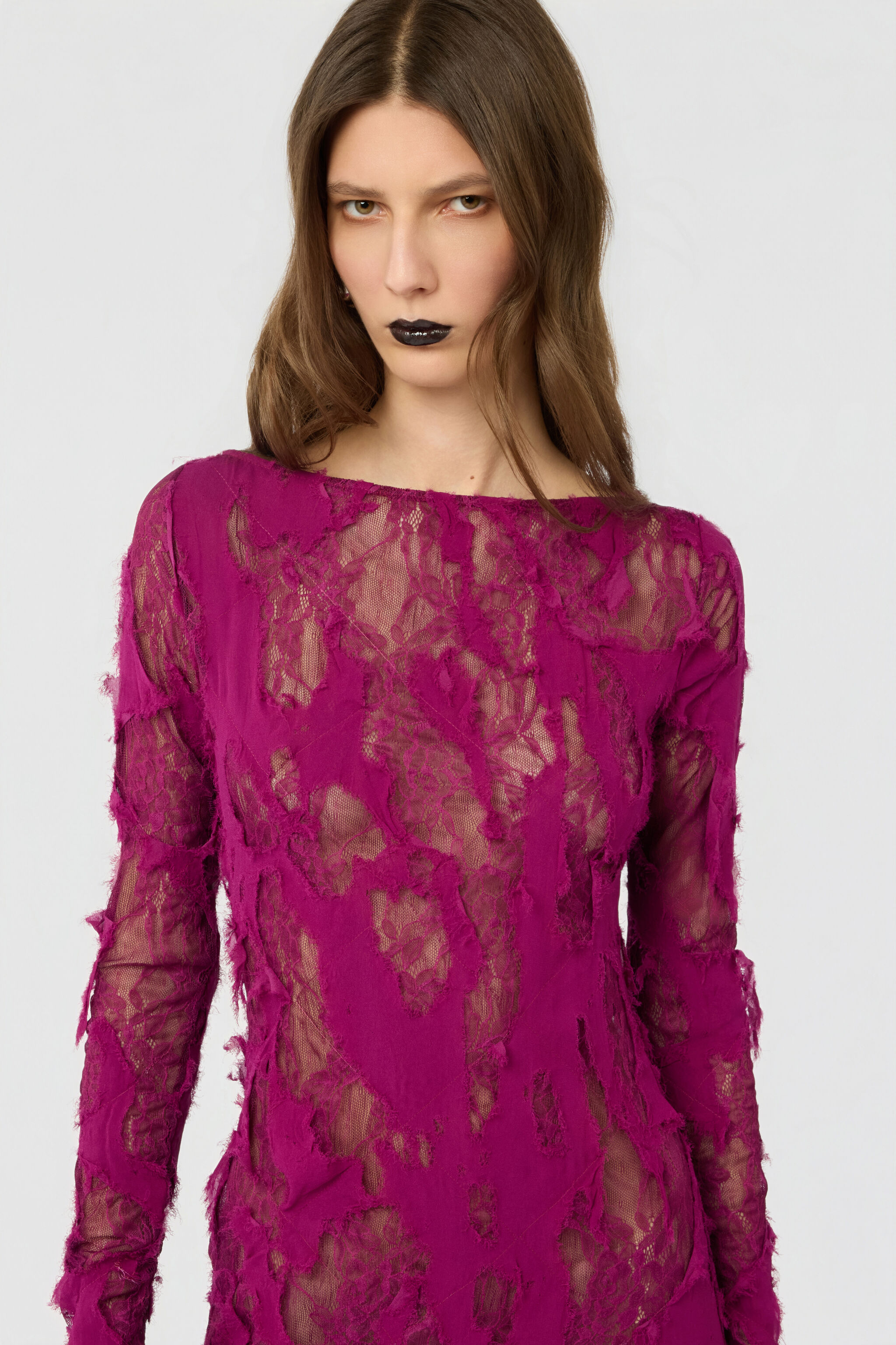 RC Dress with Destroyed-Effect Lace RC Dress with Destroyed-Effect Lace CYCLAMEN XWT145-GG010