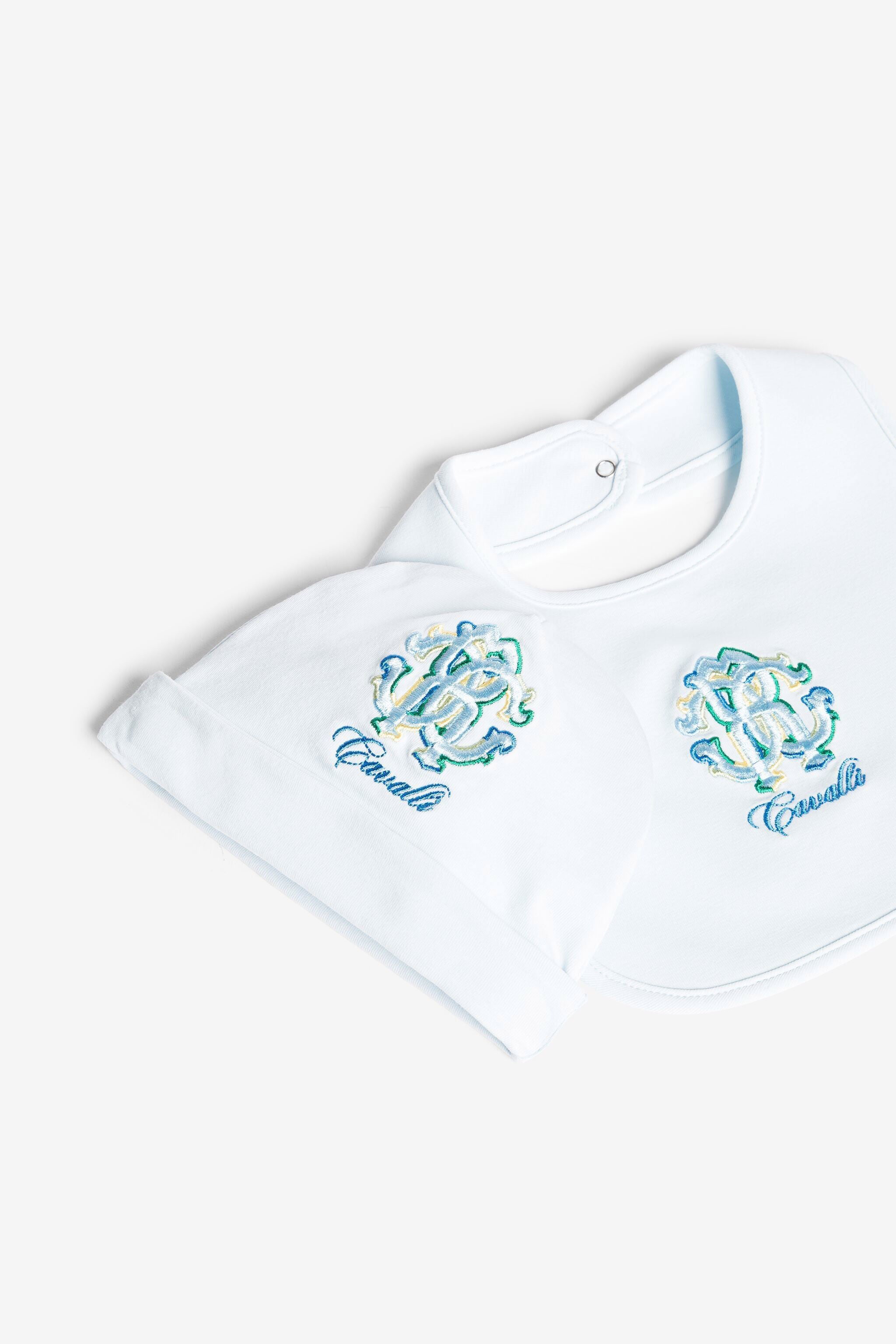 JU RC Monogram and Logo-Embroidered Babygrow Set JU RC Monogram and Logo-Embroidered Babygrow Set Light blue QJT817-JV025