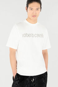 RC T-Shirt mit Logo und Mininieten Weiß URT61I-JD060