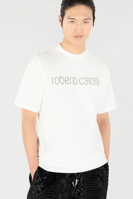 RC T-Shirt With Logo And Mini Studs White URT61I-JD060