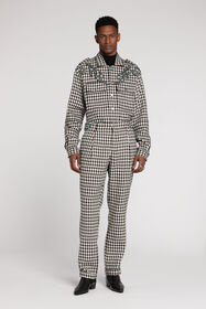 RC Turquoise-Embellished Gingham Jacket Black/White RRT752-AIC02