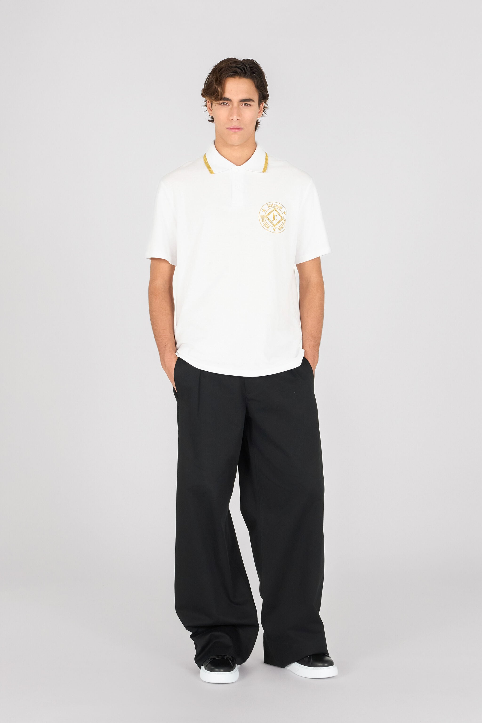 JC White Gold Accents Polo JC White Gold Accents Polo White RRT905-RR167