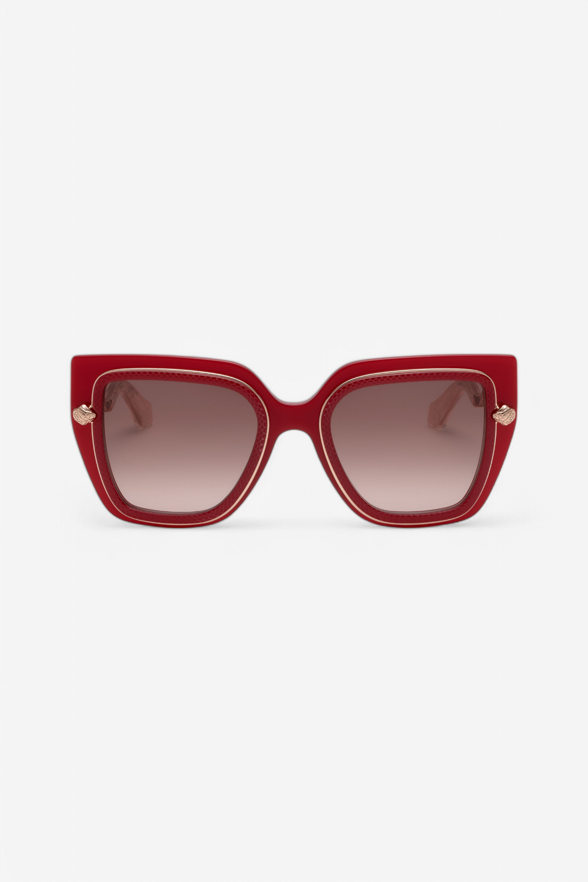 RC Wide and feminine front sunglasses with double ring decoration RC Wide and feminine front sunglasses with double ring decoration SHINY FULL RED UALD06-ID201