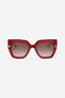 RC Wide and feminine front sunglasses with double ring decoration RC Wide and feminine front sunglasses with double ring decoration SHINY FULL RED UALD06-ID201