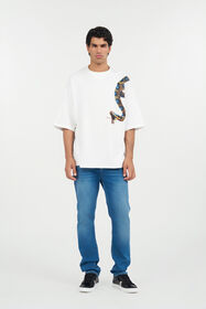 RC Oversized T-shirt with Snake Print WHITE WRT62B-JD060