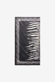 RC Fular De Seda Estampado Zebra Negro/Blanco UALR04-IR104