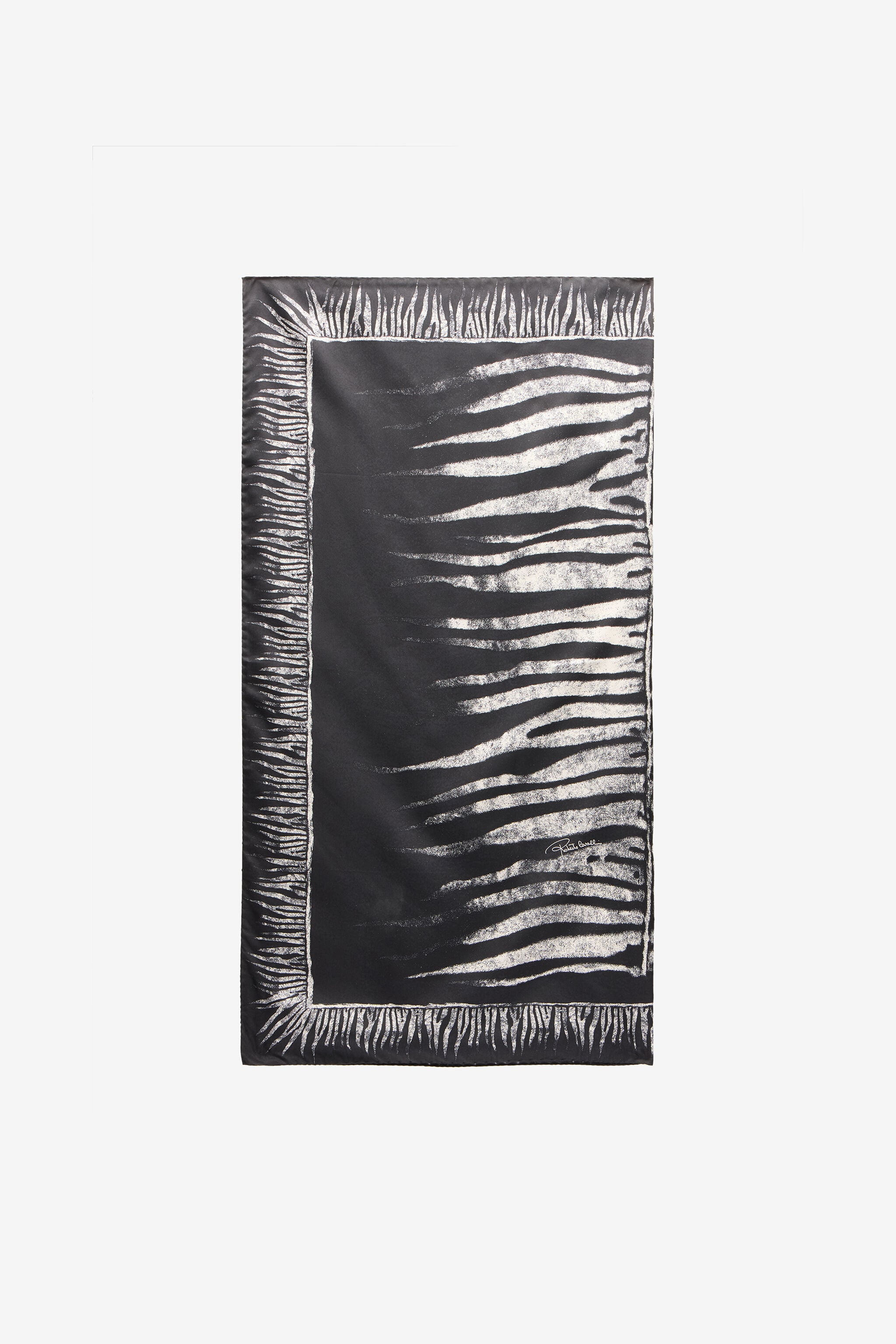 RC Fular De Seda Estampado Zebra Negro/Blanco UALR04-IR104