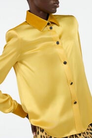 RC Chemise Ocre En Soie Avec Empiècements En Velours OCRA VWT700-SE041