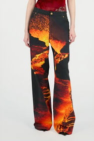 RC Jeans In Denim Stretch Con Stampa Lava Nero/Arancione VWJ207-DAQ76