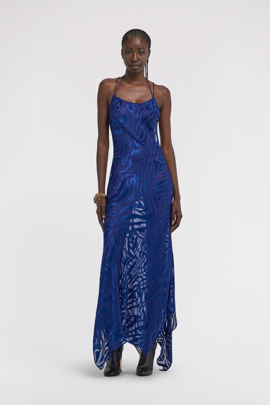 RC Slip-Kleid mit Zebramuster RC Slip-Kleid mit Zebramuster Blau TKT160-FC001