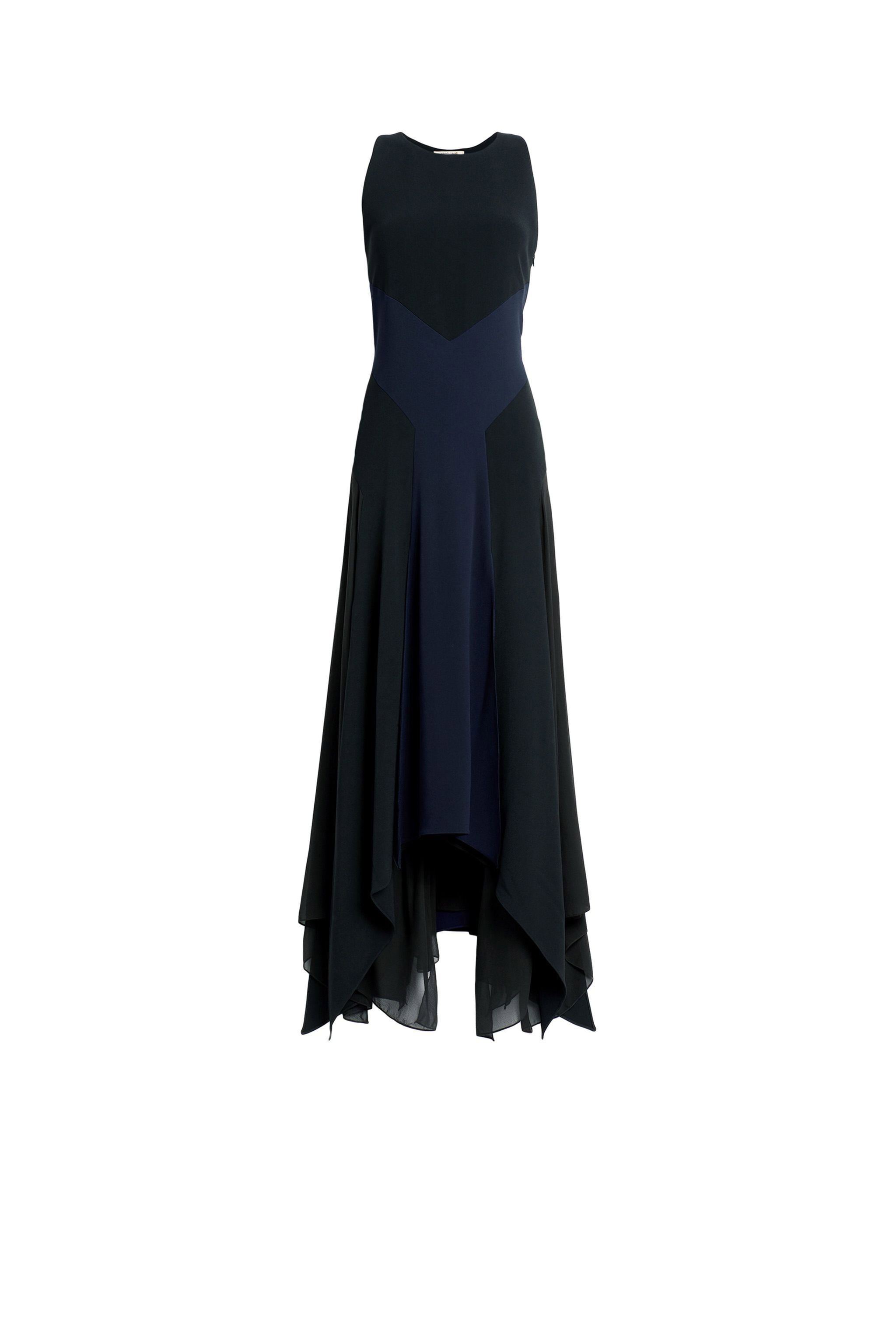 RC Long black and navy silk dress RC Long black and navy silk dress Dark blue HQT130-HR005