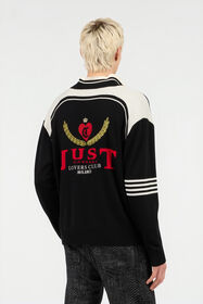 JC Knit Cardigan with Polo Collar and Logo BLACK VFM007-VF055