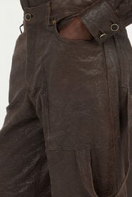 RC Dark Brown Genuine Leather Pants Brown VWP250-PN002