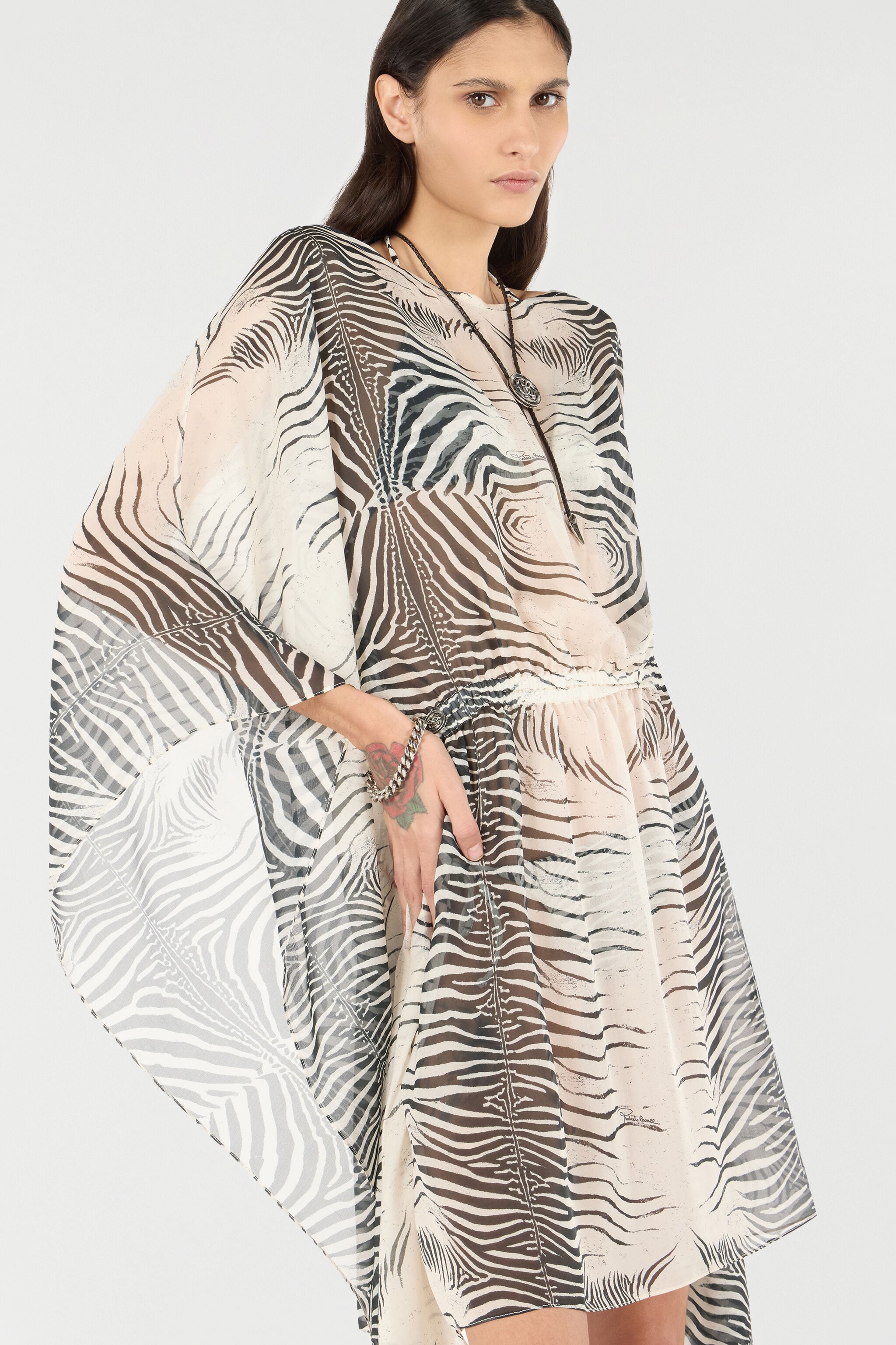 RC Zebra-Print Caftan RC Zebra-Print Caftan Black/White UKW012-HNN49