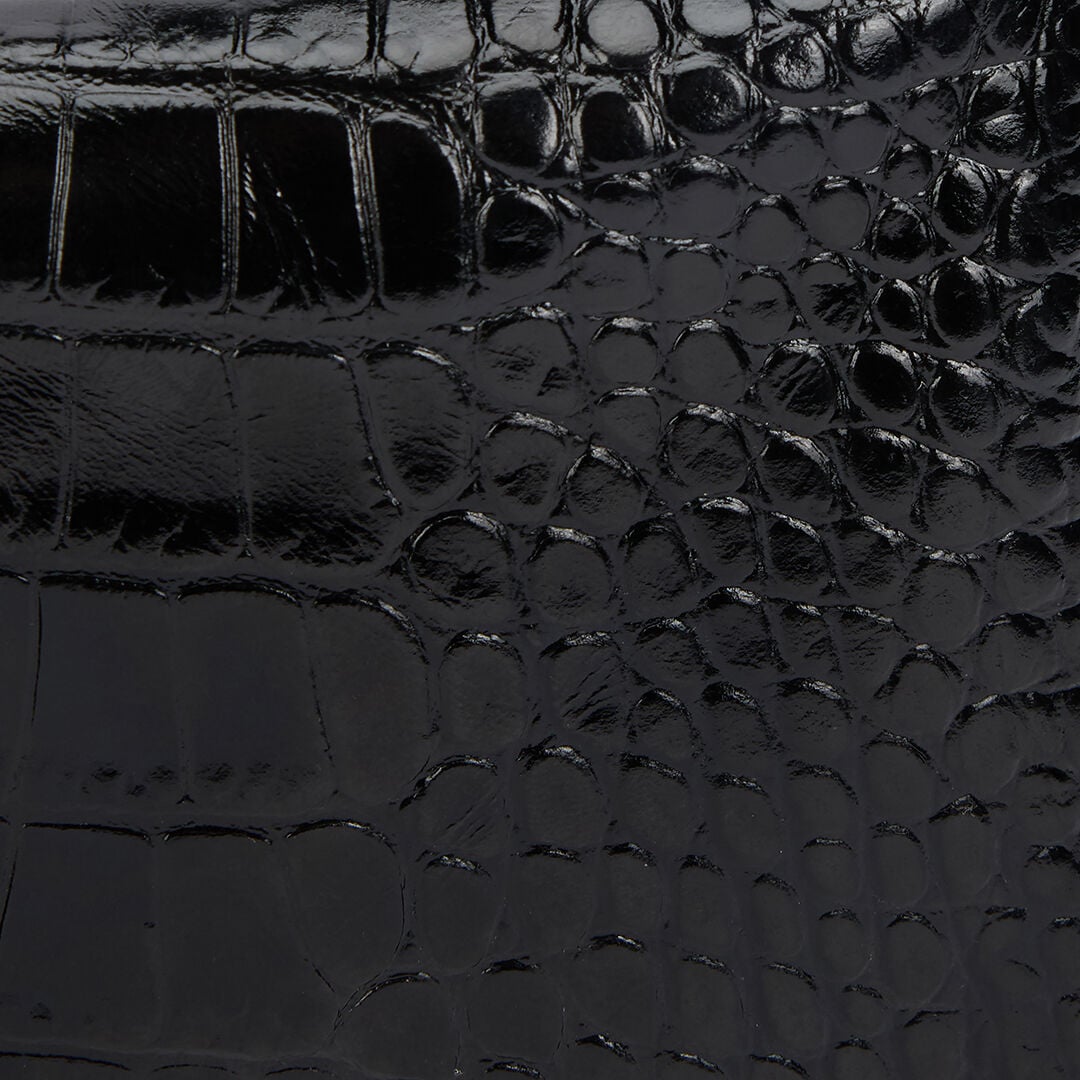 RC Black Croc-Effect Shoulder Bag With Mirror Snake Monogram RC Black Croc-Effect Shoulder Bag With Mirror Snake Monogram BLACK QOB00B-PZO32