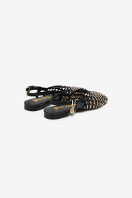 JC Slingback in Braided Design 899 BLACK + 929 GOLD WFS105-WF343