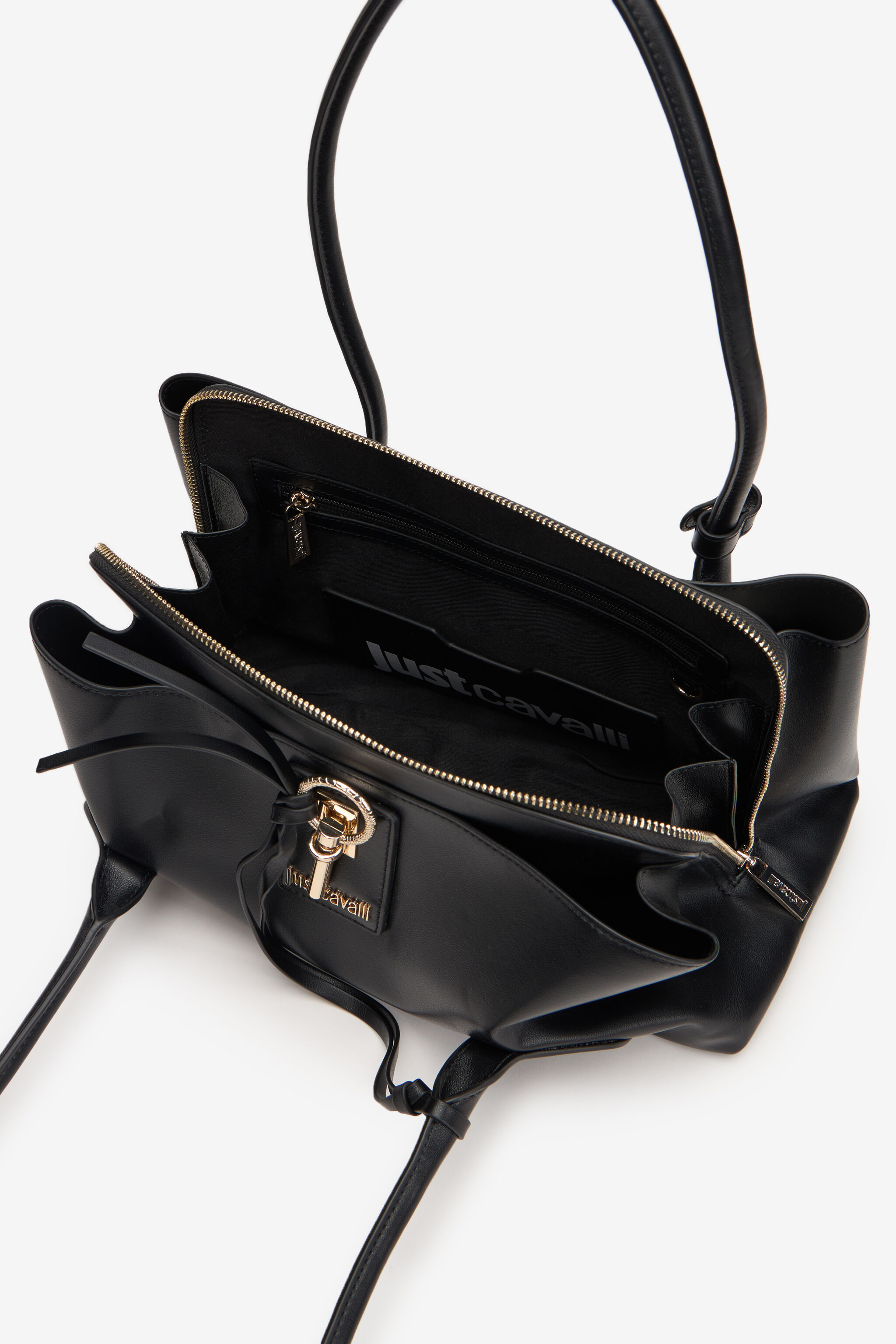 JC Shoulder Bag with Gold Details JC Shoulder Bag with Gold Details BLACK XFB059-XF495
