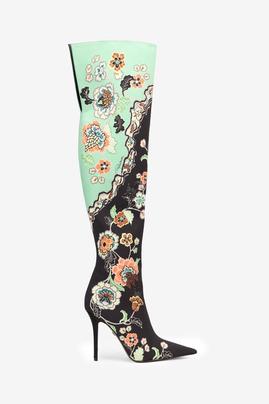 RC Boots in Silk with Kimono Print RC Boots in Silk with Kimono Print BLACK/GREEN VKS019-SE380