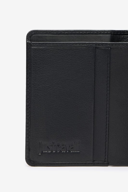 JC Portefeuille Pliant En Cuir Noir Avec Logo Embossé JC Portefeuille Pliant En Cuir Noir Avec Logo Embossé BLACK VFP023-VF579