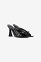 RC Leather Mules With Mirror Snake Monogram Black UKS031-PZV97
